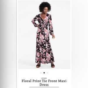 Lucky Brand Floral Front Tie Maxi Size Large
